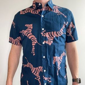 Bonobos Pink Zebra Short-Sleeve Shirt, Size S